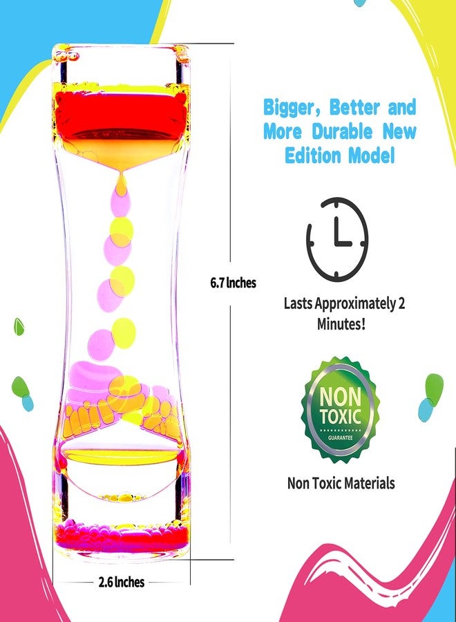 Cucue 2 Pack Liquid Motion Bubbler - Sensory Toys for School, Home, Office - Colorful Liquid Hourglass for Calming & Relaxing - Christmas Stocking Stuffer for Kids-New Model 6.7x2.6in - Image 2